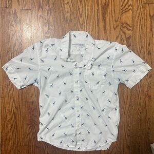 Banana Republic White Shirt with Navy Accents